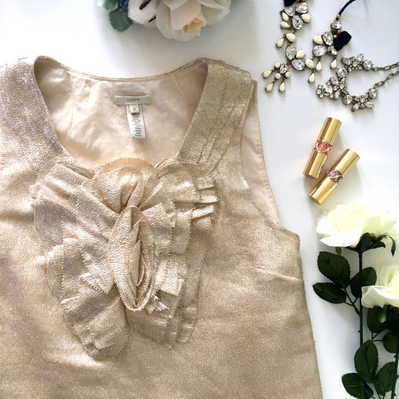 J. Crew Tops - J. Crew Gypsy Rose Metallic Cami in Gold